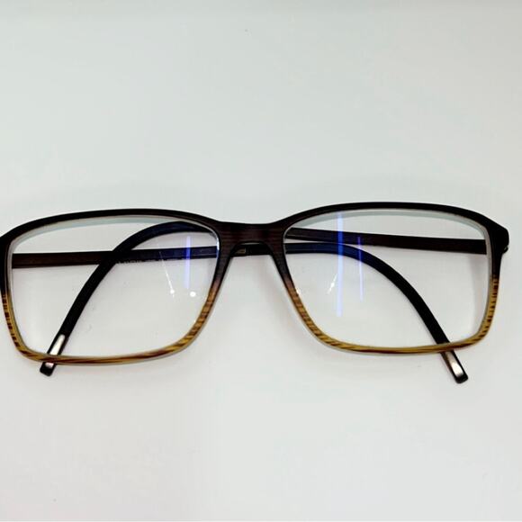 SILHOUETTE MEN’S STYLISH BROWN & TAN EYEGLASSES Lightweight Design - Picture 7 of 8